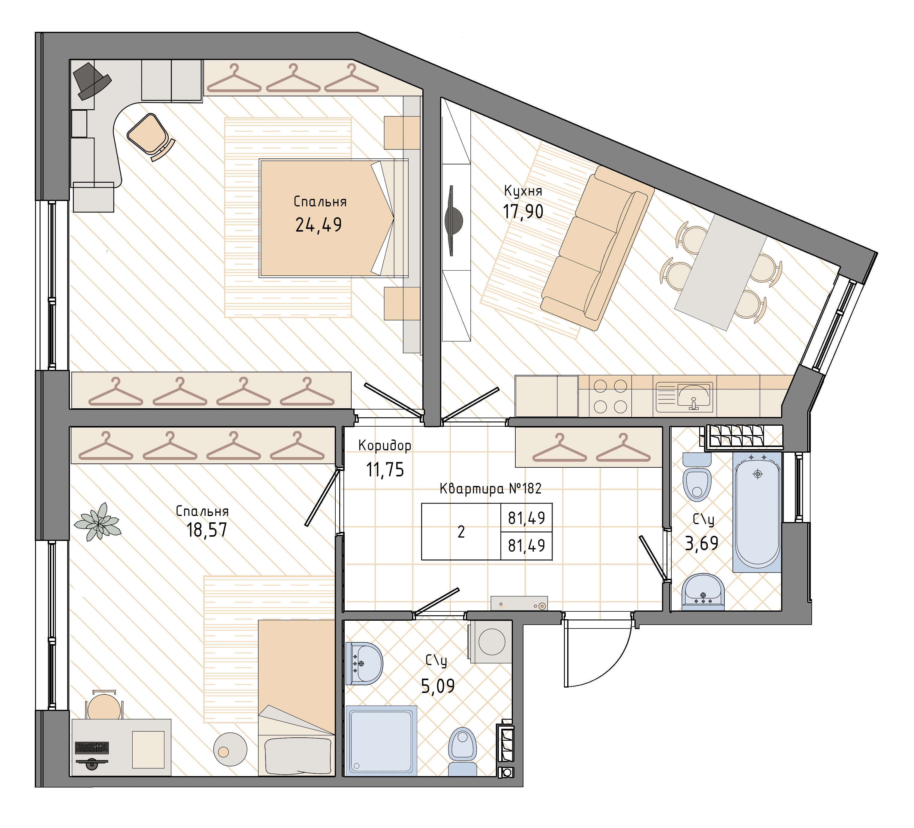 Планировка 2-комн.