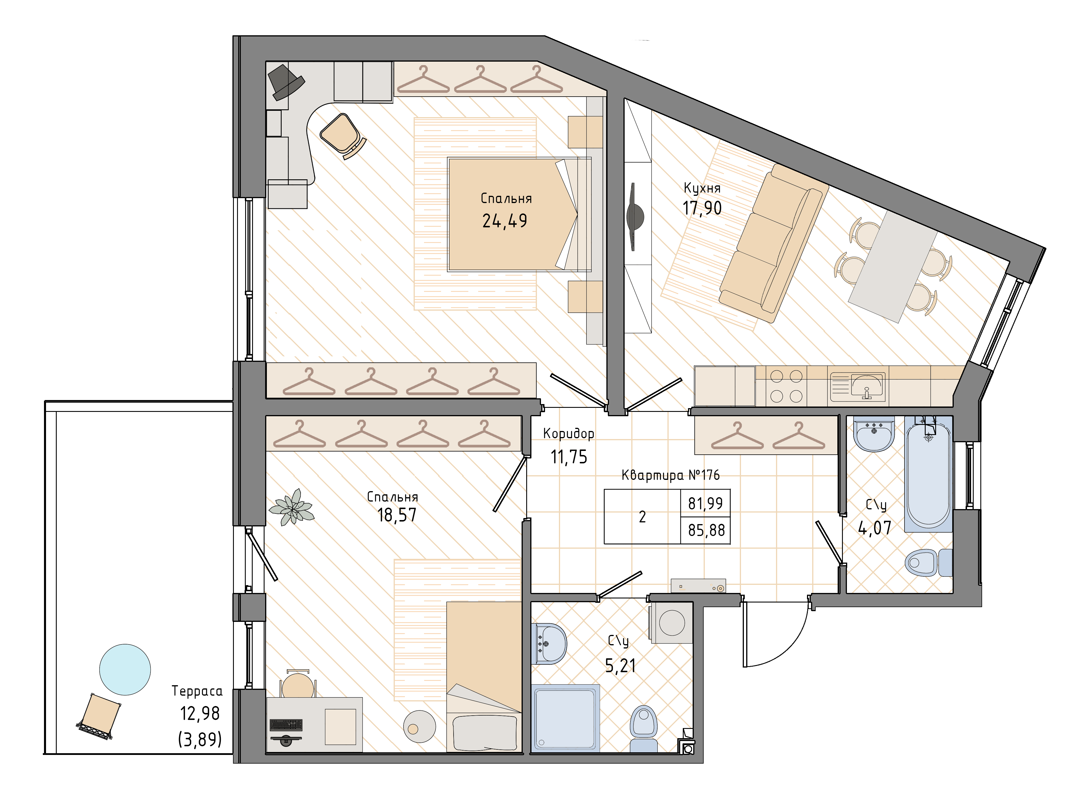 Планировка 2-комн.