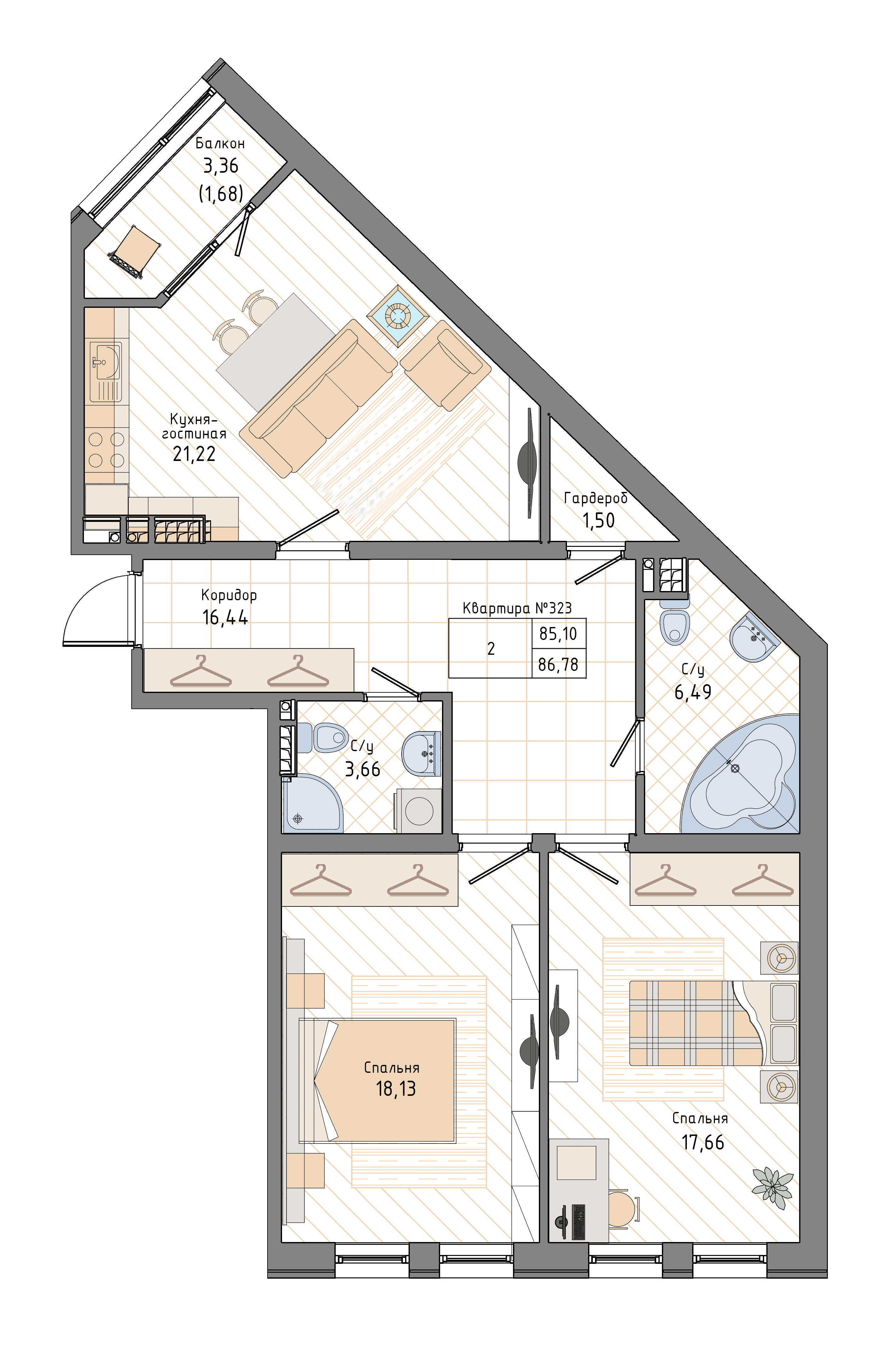 Планировка 2-комн.