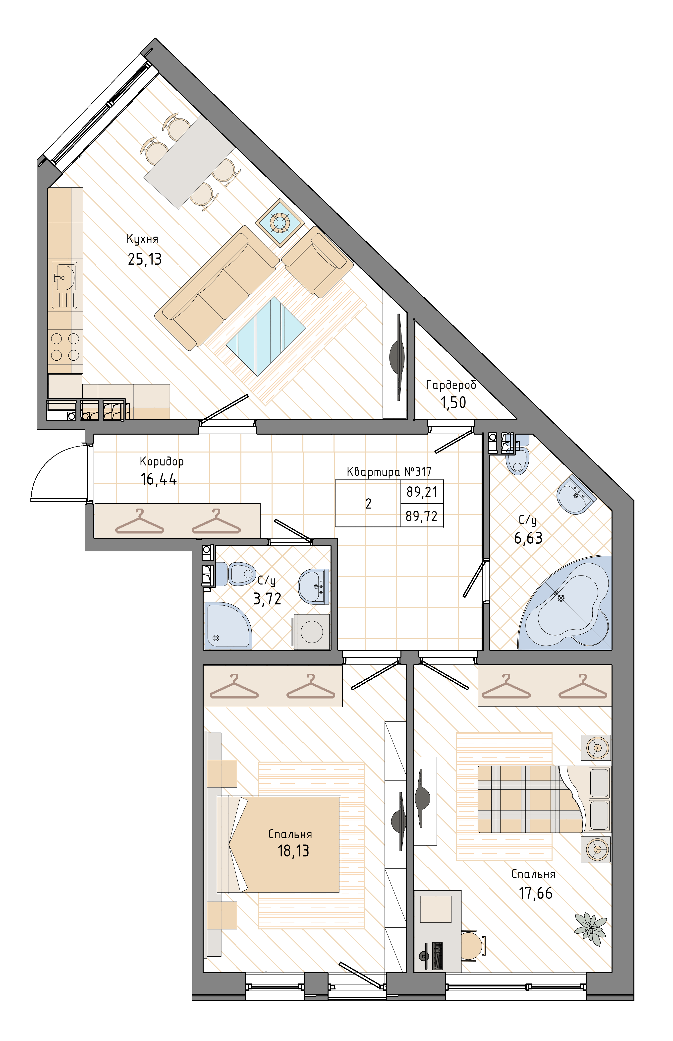 Планировка 2-комн.