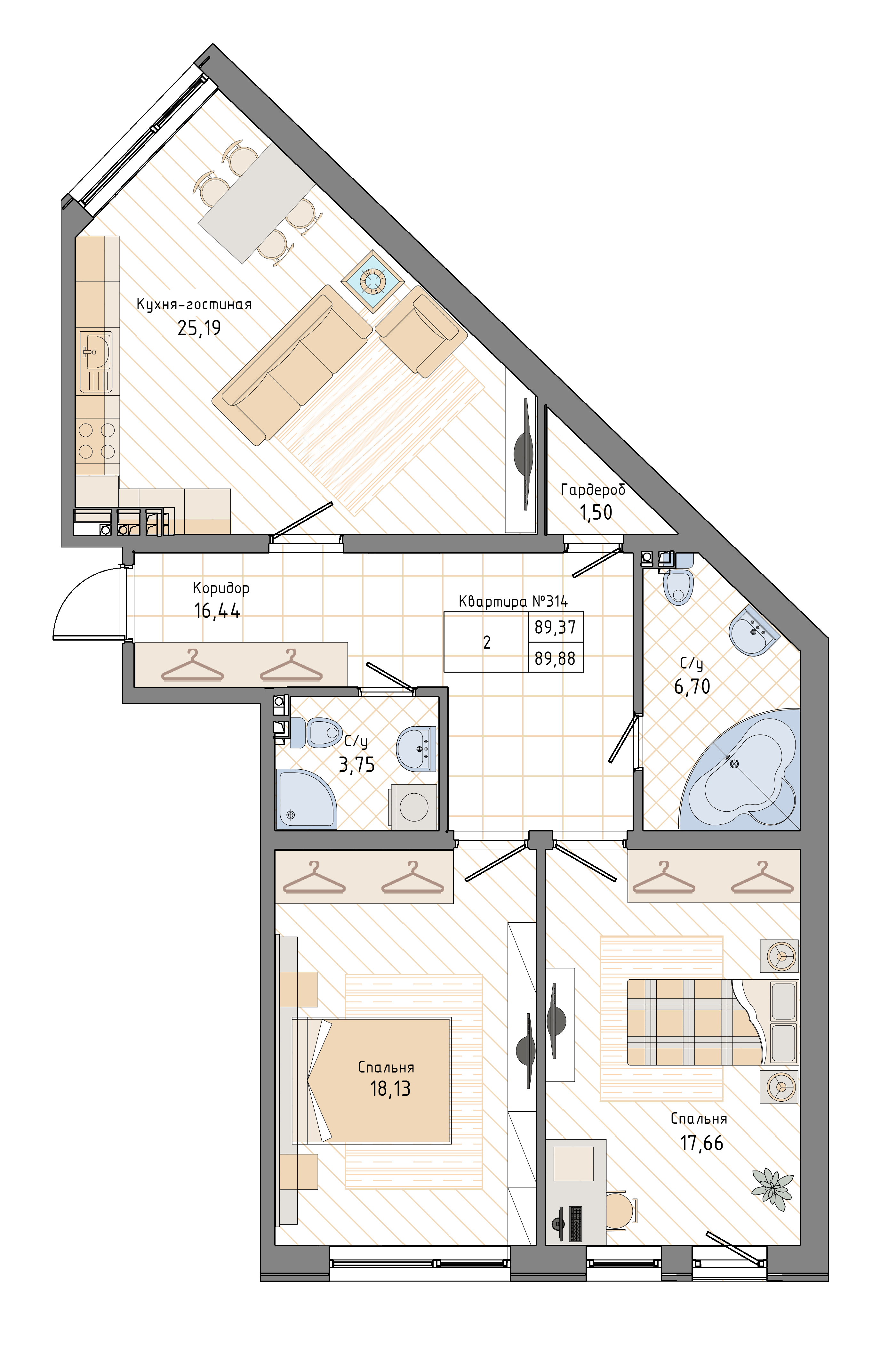 Планировка 2-комн.