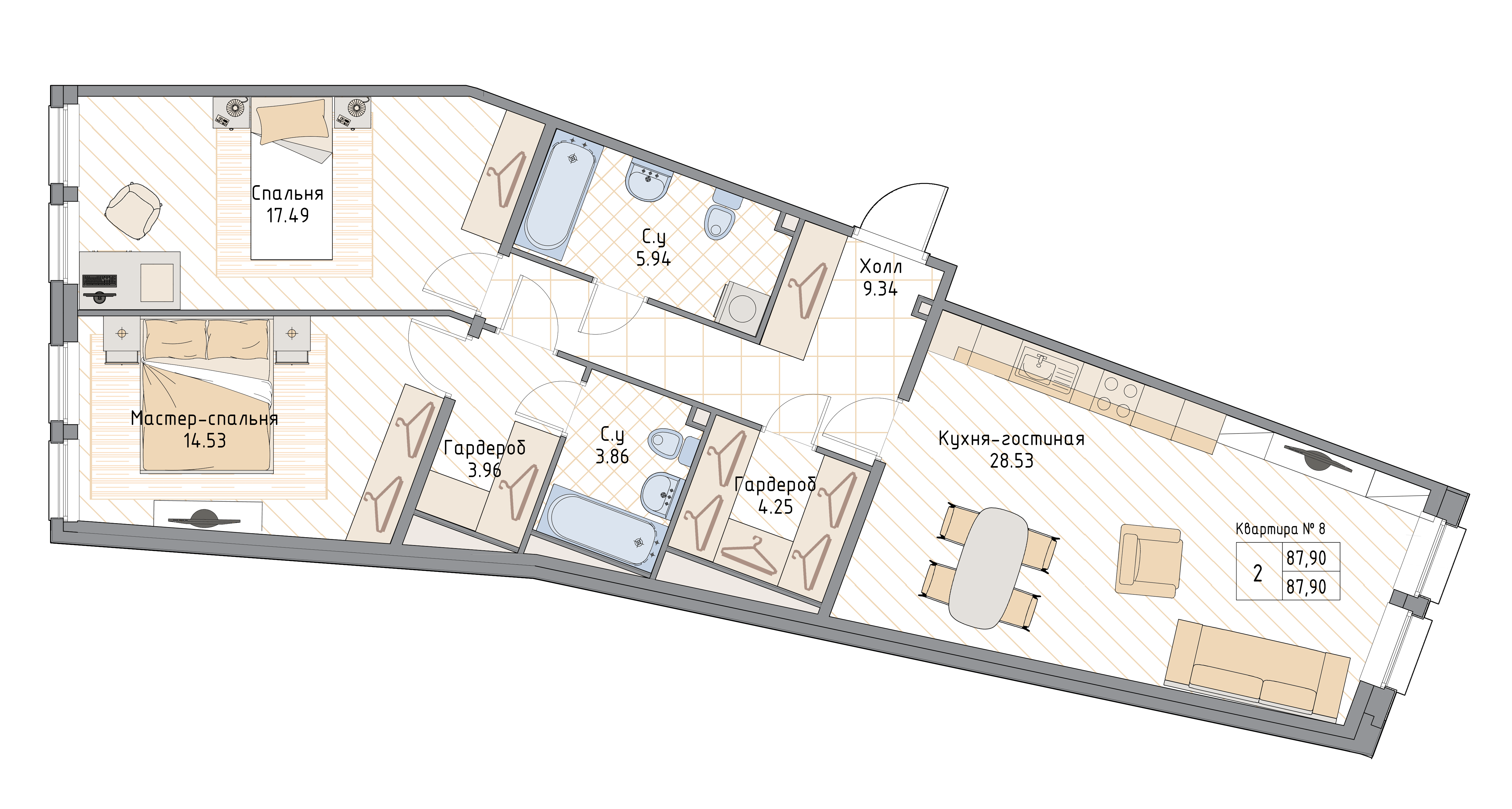 Планировка 2-комн.